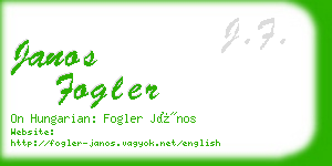 janos fogler business card